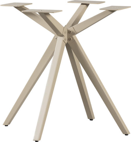 Bordben/understel til spisebord WOOOD Tablo krydsformet grålakeret pulverlakeret metal til rund Ø120 og rektangulære 120Ã80 - 160Ã90 cm